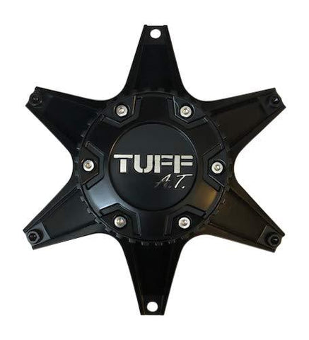 TUFF at Wheels C-623801-1 Star Shaped Matte Black and Chrome Center Cap - The Center Cap Store