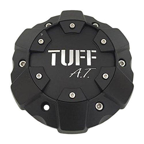 TUFF AT Wheels C611901CB3 Matte Black with Chrome Lettering Center Cap - The Center Cap Store