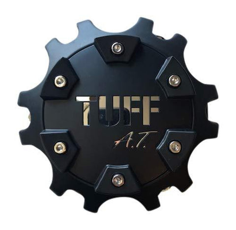 TUFF at Wheels C611902CB3/C Matte Black with Chrome Lettering Center Cap - The Center Cap Store