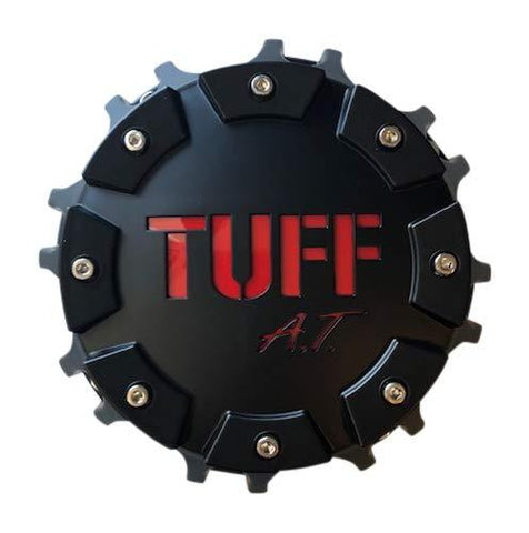 TUFF at Wheels C611904CB3 RED Matte Black and Red Center Cap - The Center Cap Store