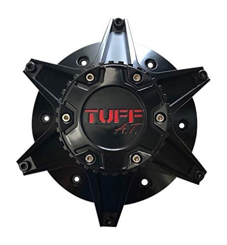 TUFF T12 Wheel Center Cap 5 Lug C-623201-1 TT12DDSBR Satin Black with Red Logo - The Center Cap Store