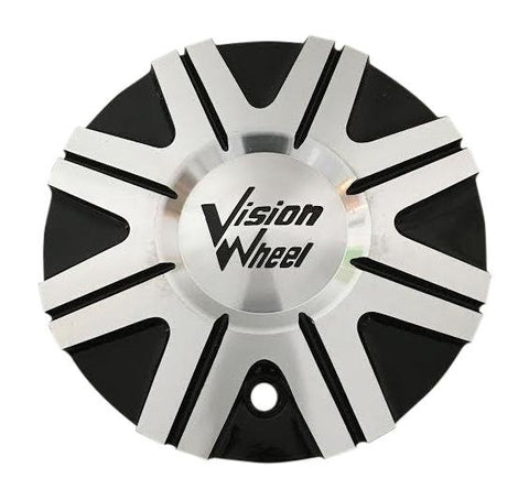 Vision Wheels C378MF-CAP Black and Machined Center Cap - The Center Cap Store