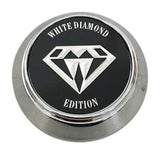 White Diamond Edition 3906K64 Chrome and Black Wheel Center Cap - The Center Cap Store