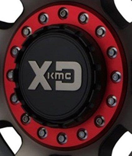 XD SERIES KMC XD137 FMJ Replacement Center Cap M1050RED (2 Piece - Satin Black Inner Cap Piece with Red Base) - The Center Cap Store
